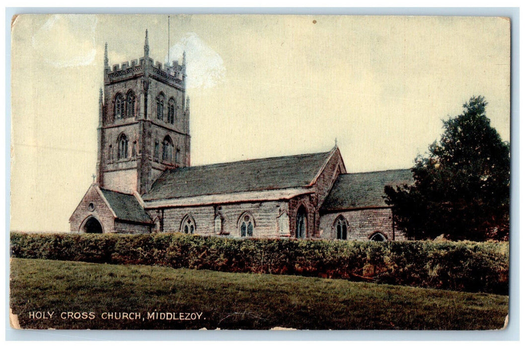 c1910 Holy Cross Church Middlezoy Somerset England Posted Antique Postcard