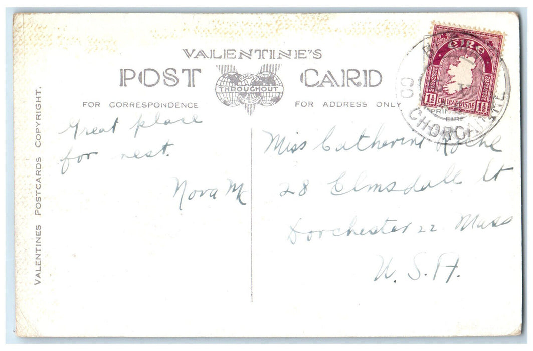 c1910 Cows Buck Carriage By The Irish Lakes and Fells Ireland Postcard