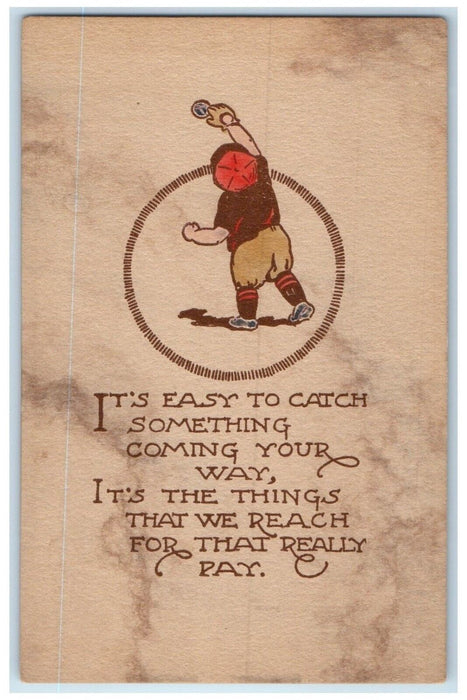 c1910's Boy Catcher Baseball Sports Raymond Howe Unposted Antique Postcard