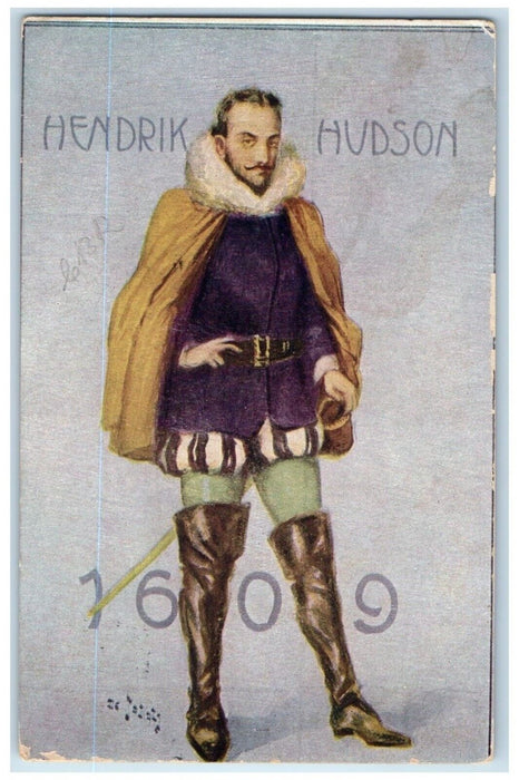1909 Hendrik Hudson English Sea Explorer New York NY Posted Antique Postcard