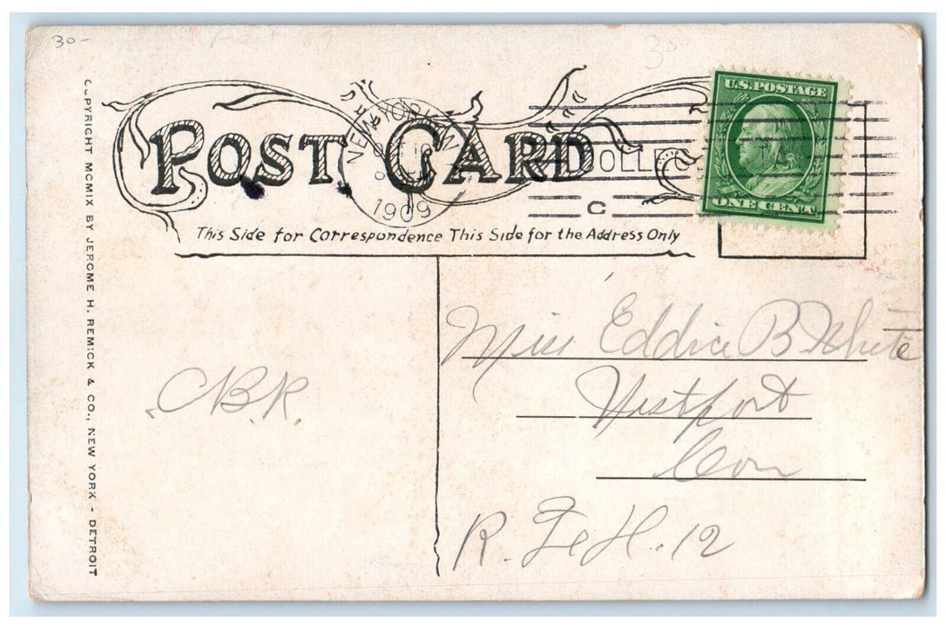 1909 Hendrik Hudson English Sea Explorer New York NY Posted Antique Postcard