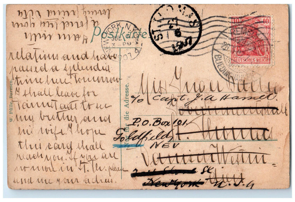 1907 Remscheid City Hall Government Office in Remscheid Germany Posted Postcard