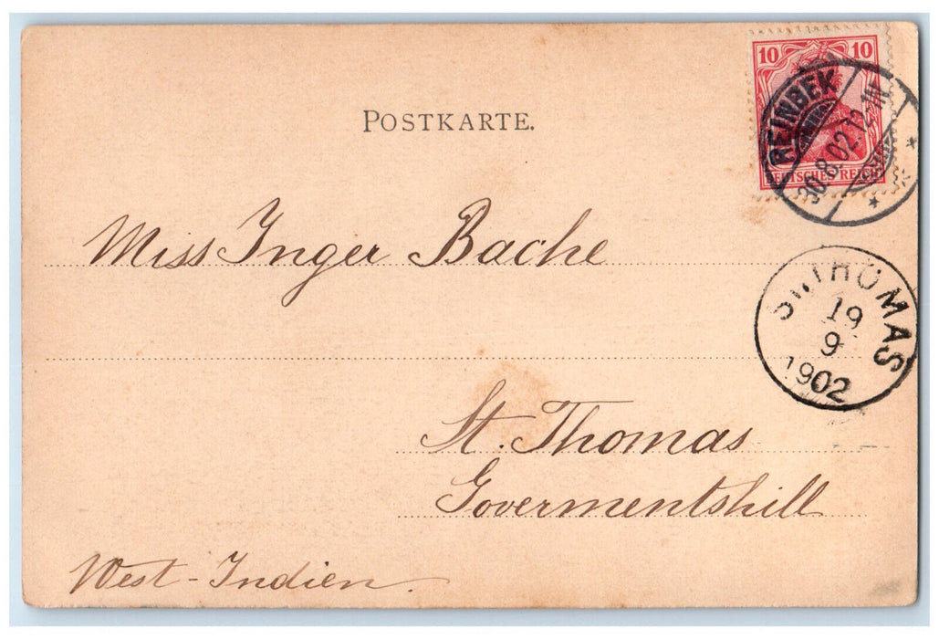 1902 Bergedorf Castle South Side Hamburg Germany Posted Antique Postcard