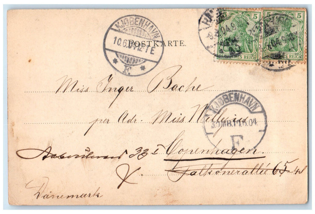 1904 Lot from the Cemetery Ohlsdorf Hamburg Germany Antique Posted Postcard