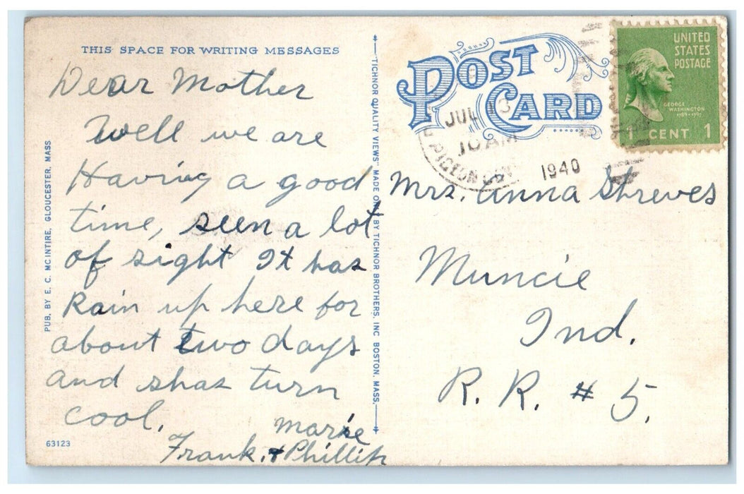 c1940 Scenic View Rockport Harbor Lake Boats Rockport Massachusetts MA Postcard