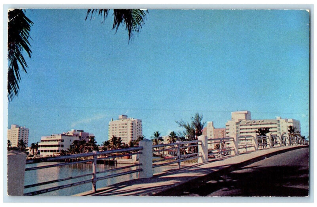 c1960 New Bridge 62nd Street Indian Creek Miami Beach Florida Unposted Postcard