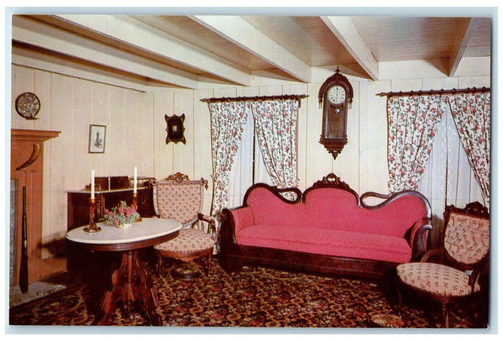 c1960 Parlor General Mrs. Sam Houston Home Interior Huntsville Texas TX Postcard