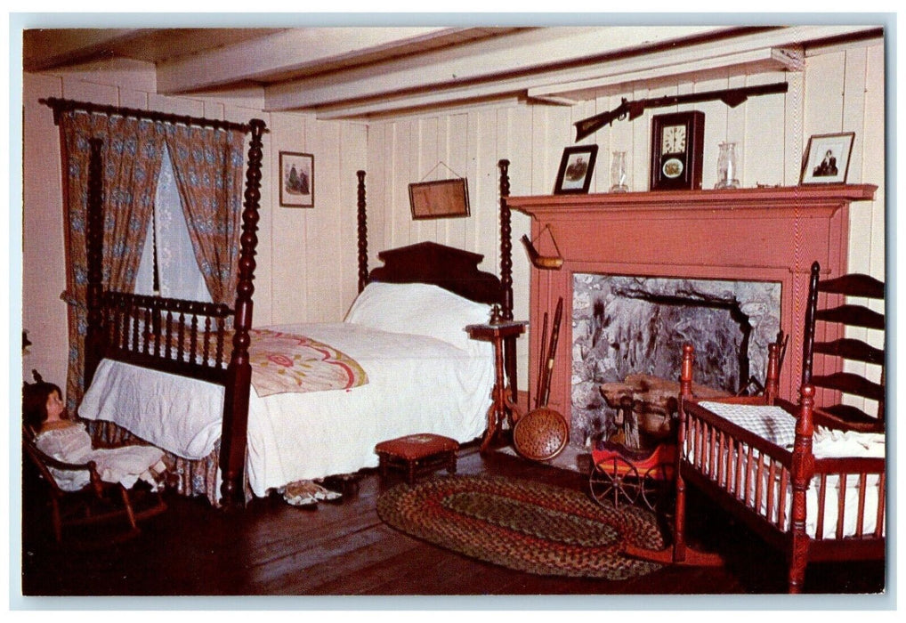 c1960 Bedroom General Mrs. Sam Houstons Home Interior Huntsville Texas Postcard