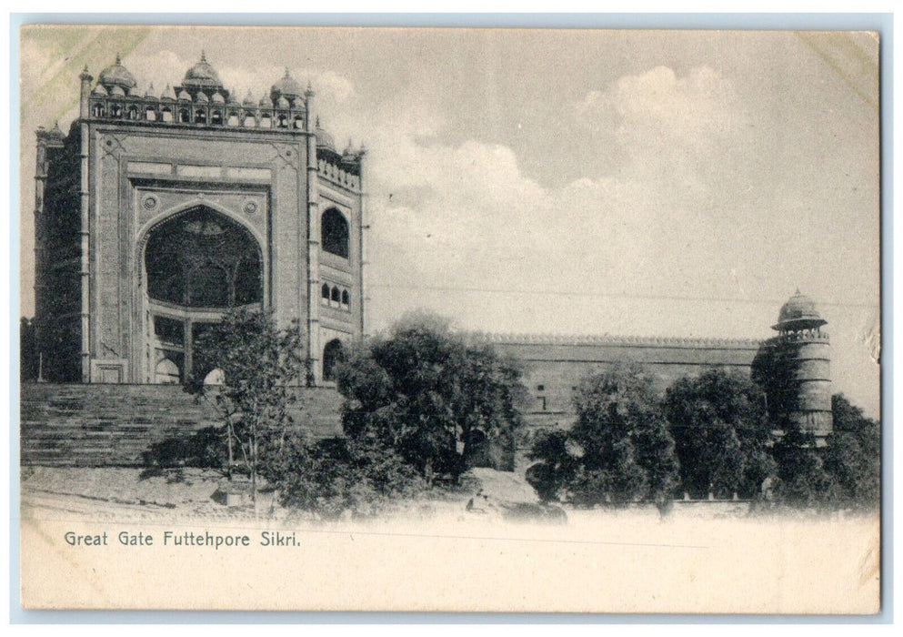c1905 View of Great Gate Fatehpur Sikri India Unposted Antique Postcard