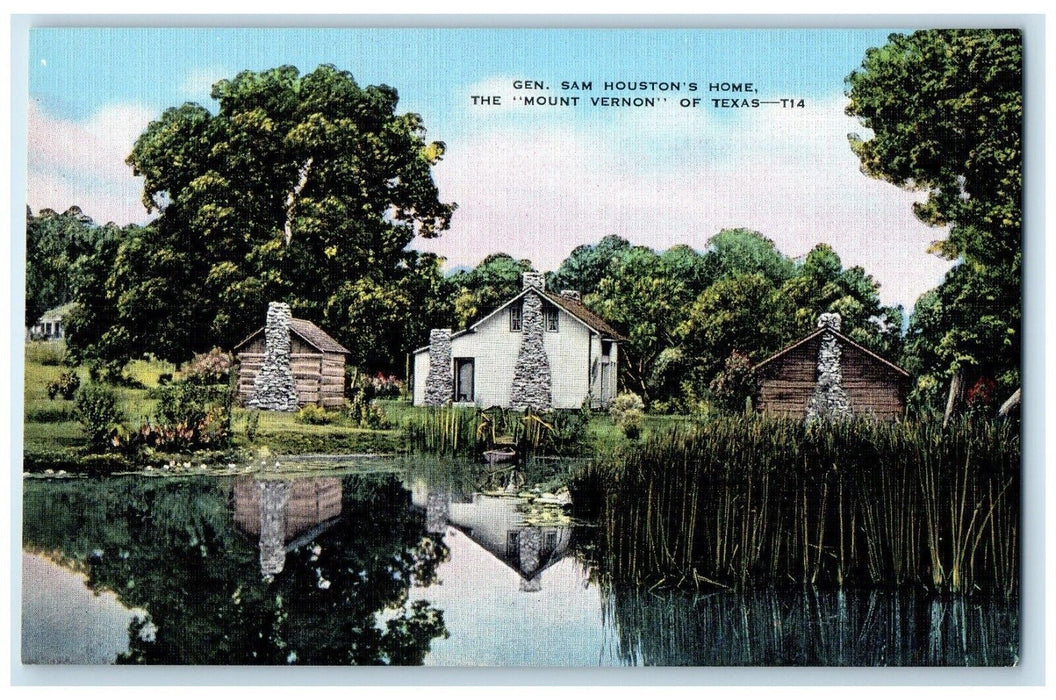 c1940 Gen Sam Houstons Home Exterior Pond River Lake Mount Vernon Texas Postcard