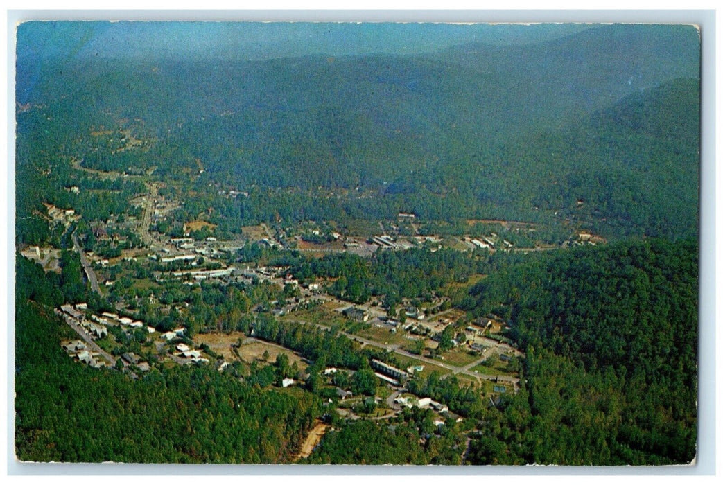 Aerial View Of Gatlinburg Tennessee TN, Great Smoky Mts. National Park Postcard