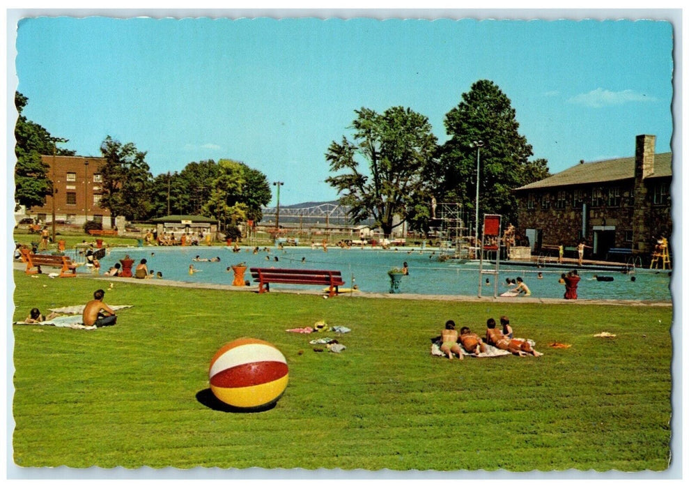 c1960's Crystal Beach Swimming Pool Vaughn Drive Madison Indiana IN Postcard