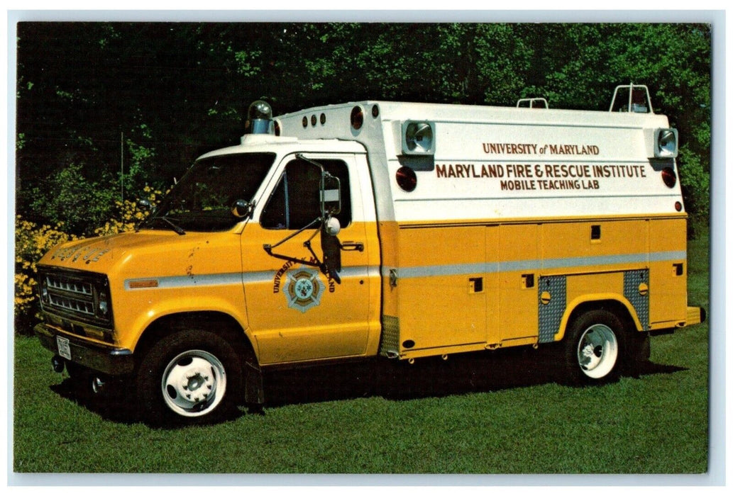 University Of Maryland Rescue Institue Mobile Teaching Lab Vintage Postcard
