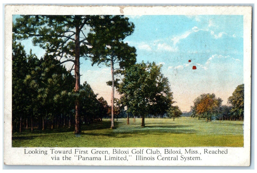 c1910 Biloxi Golf Club Mississippi Panama Limited Illinois Central MS Postcard