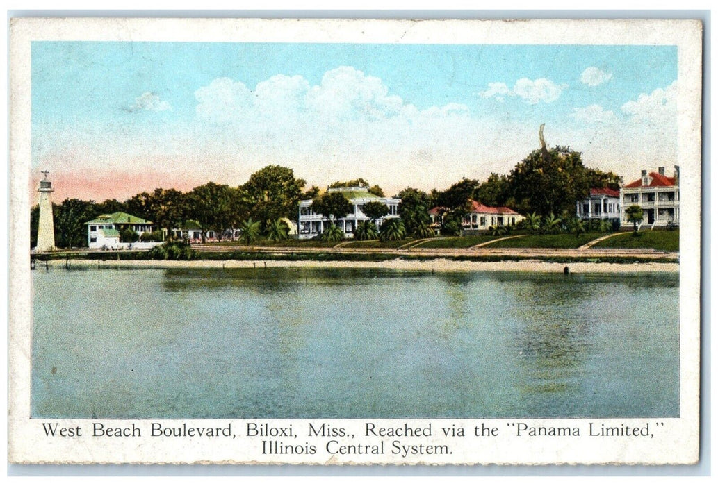 1910 West Beach Boulevard Biloxi Mississippi Illinois Central System MS Postcard