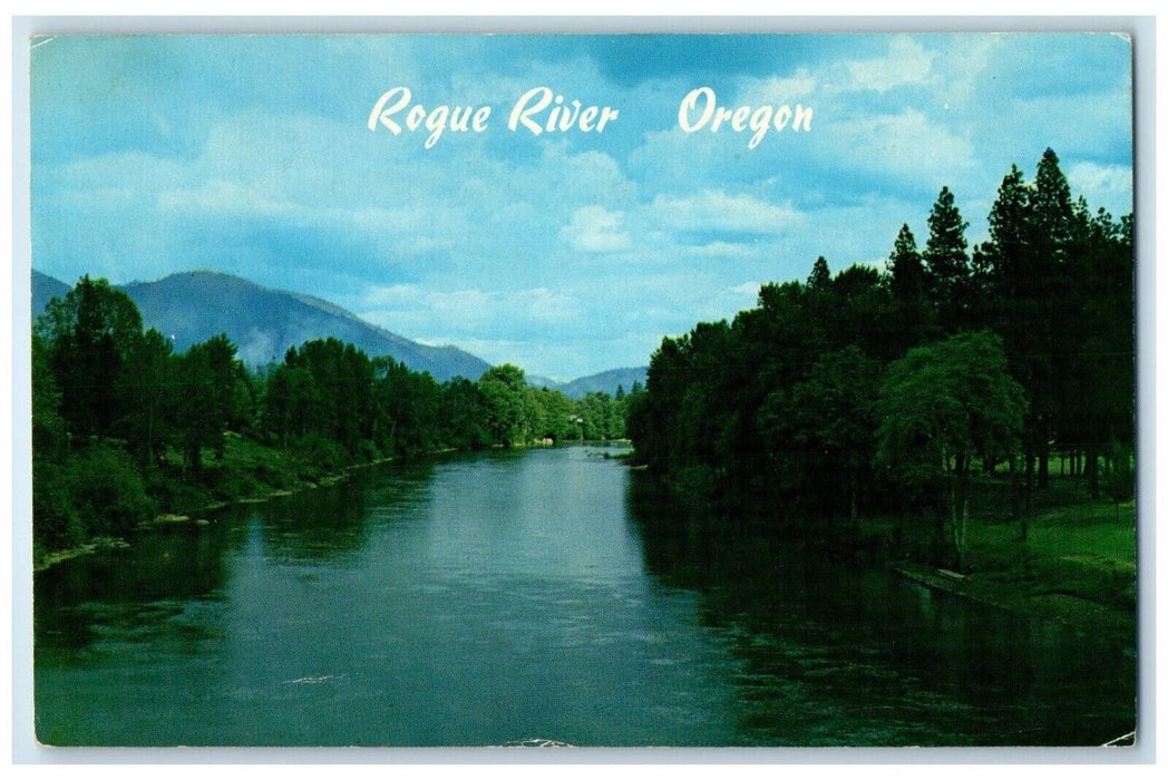 1965 Rogue River Oregon Seen From Caveman's Bridge Grant Pass OR Posted Postcard