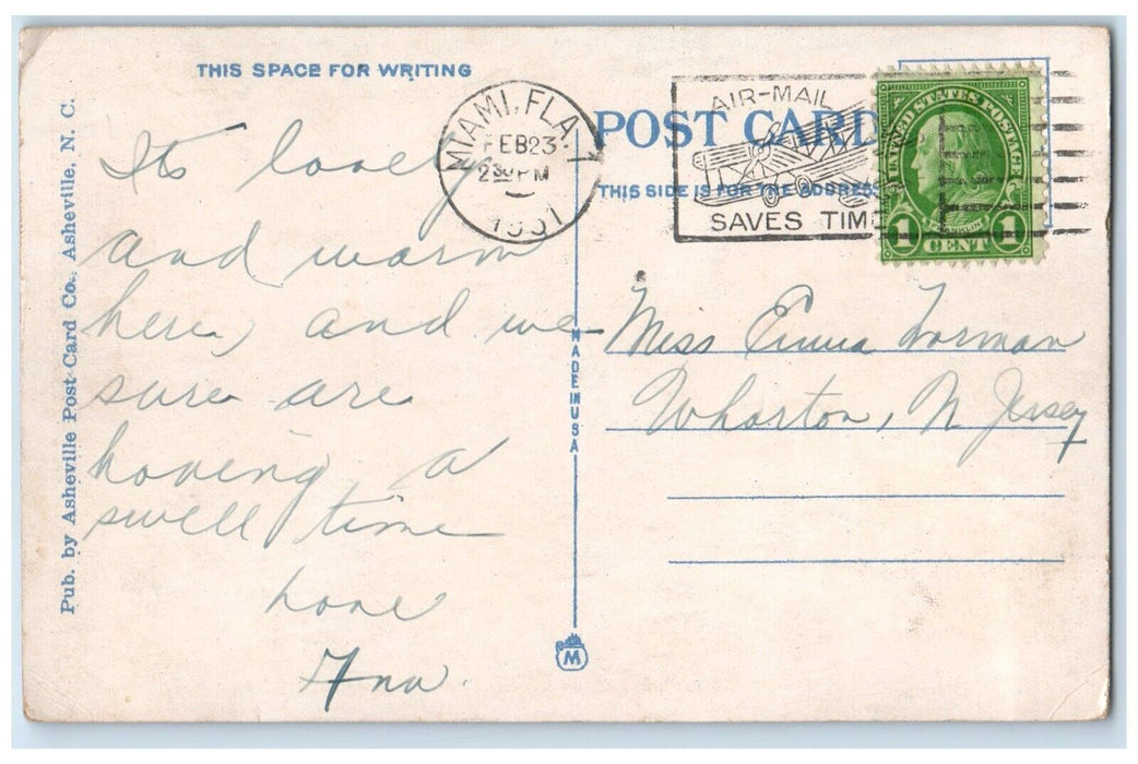 1931 Entrance Former William Jennings Bryan Home Miami Florida Antique Postcard