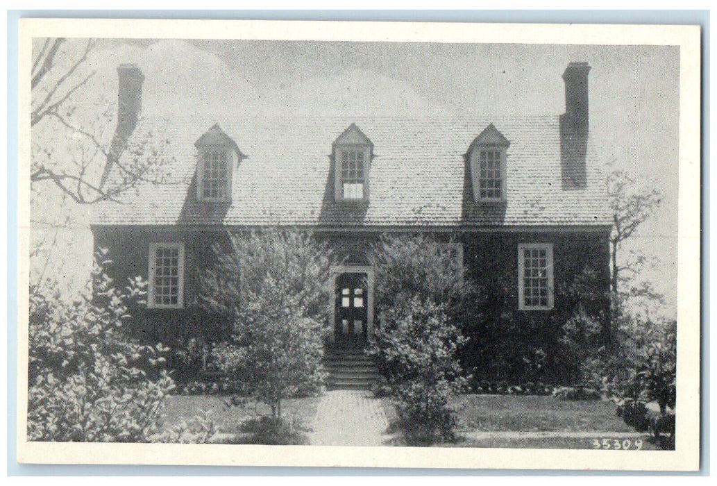 c1940 Front View Warren House Powhatan John Rolfe Field Surry Virginia Postcard