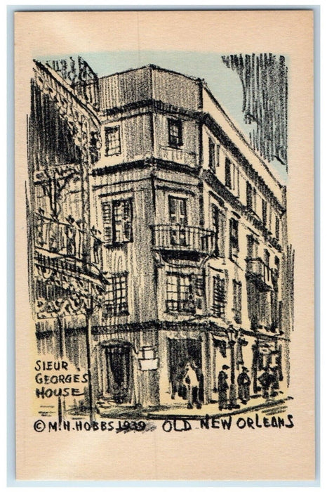 1939 Where Sieur Goerge Lived Sky-Scraper Building New Orlean Louisiana Postcard