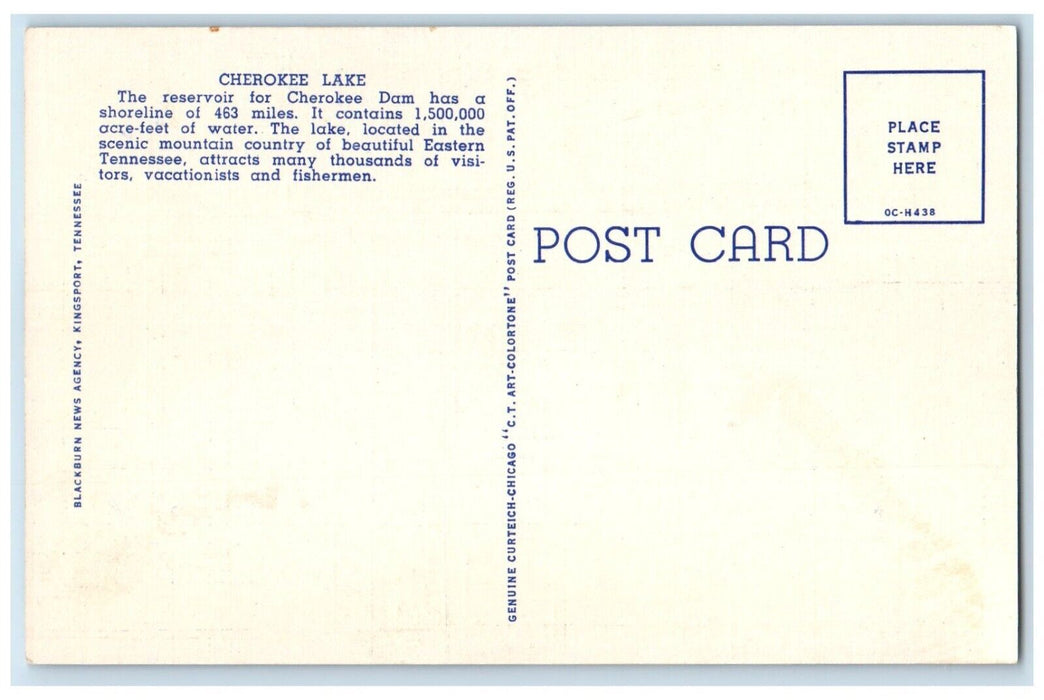 c1940 Bridge Across Cherokee Lake Eastern Tennessee TN Vintage Antique Postcard