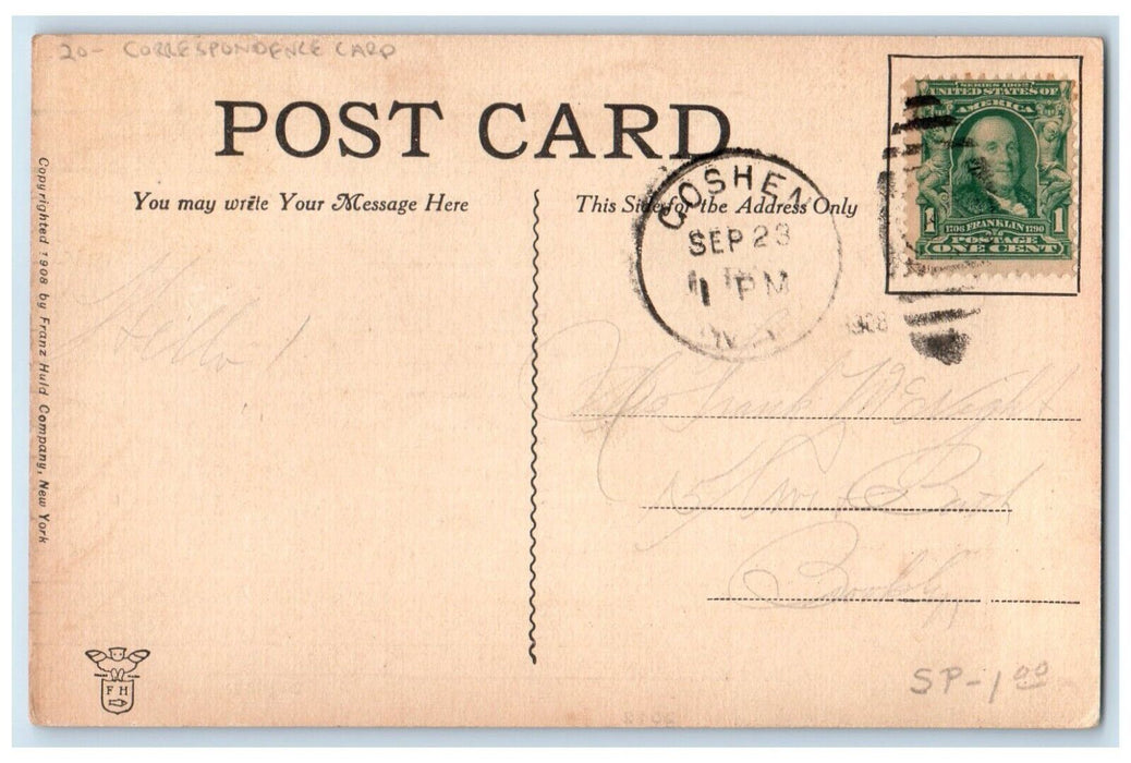 c1910's American Ballot Correspondence Card Goshen Indiana IN Antique Postcard