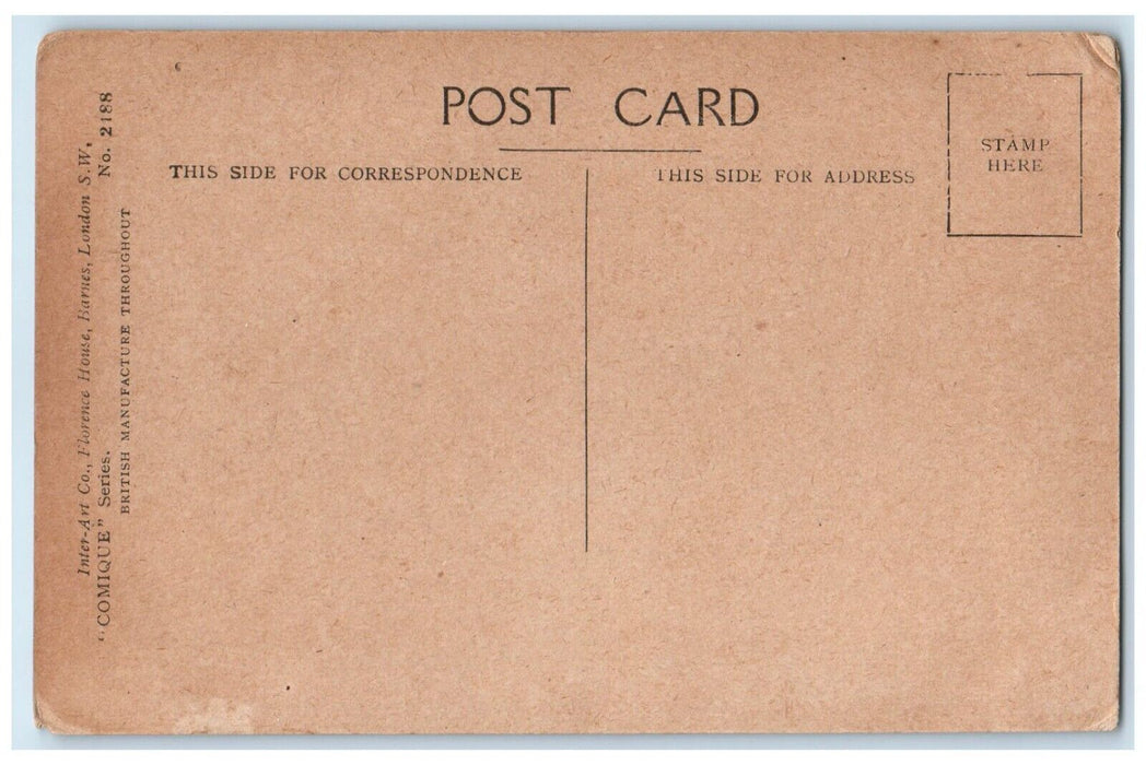 c1910's Fat Man Fishermen Pipe Boats For Hire Bait Supplied Sign Postcard