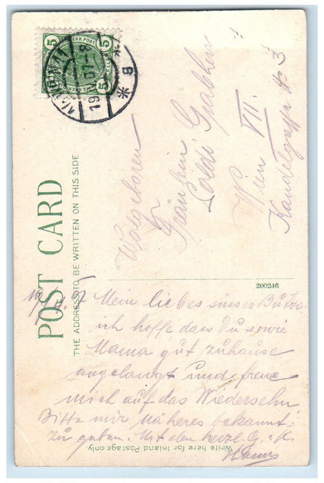 1907 Pretty Womens On Flowers Curly Hair Germany Posted Antique Postcard