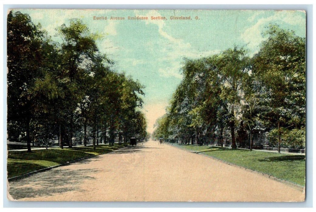 1912 Euclid Avenue Residence Section Cleveland Ohio OH Vintage Antique Postcard