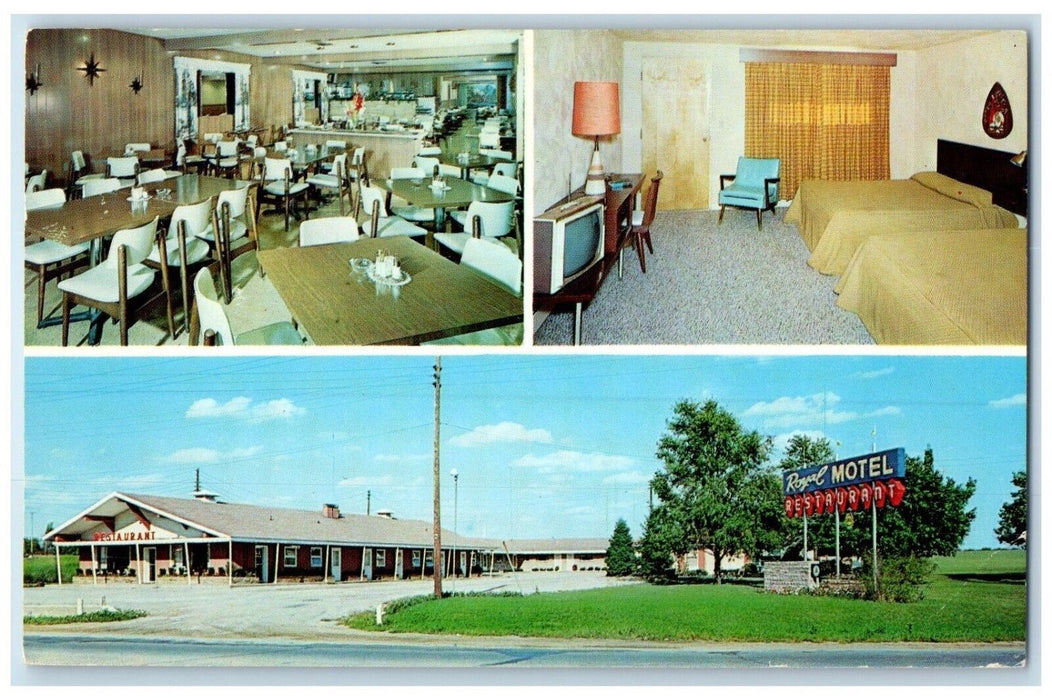 1964 Royal Motel & Restaurant Multi-View St Joseph Michigan MI Antique Postcard