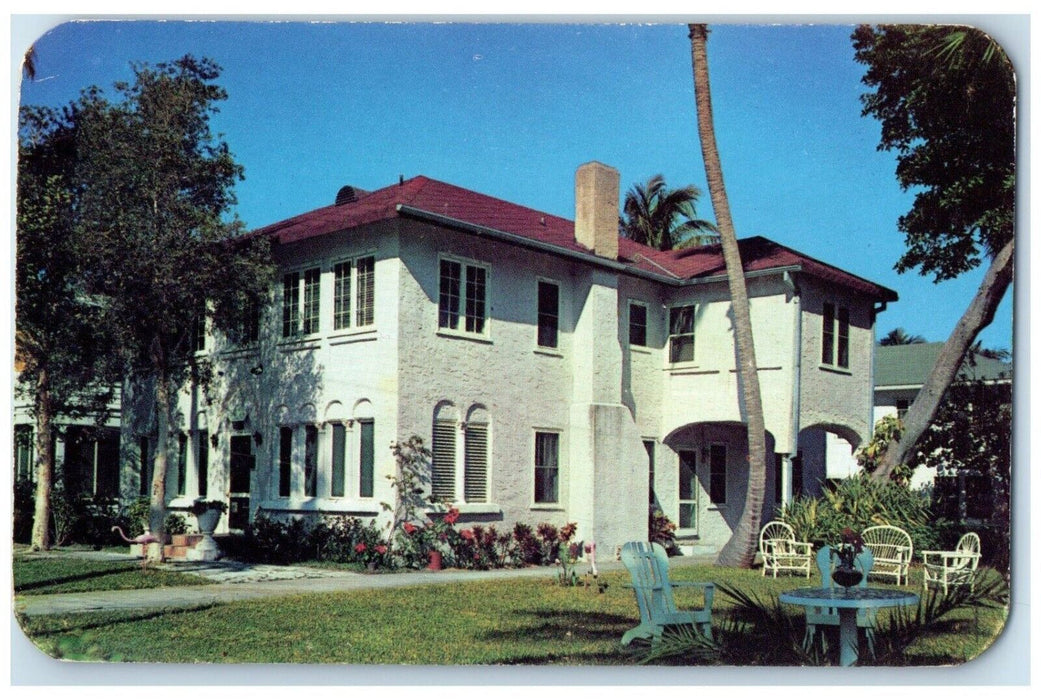 c1960 Exterior View Twin Palms Inn Building Palm Beach Florida Unposted Postcard