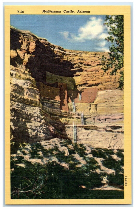 c1940 Montezuma Castle Cliff Leader Aztecs Misnomer Arizona AZ Vintage Postcard