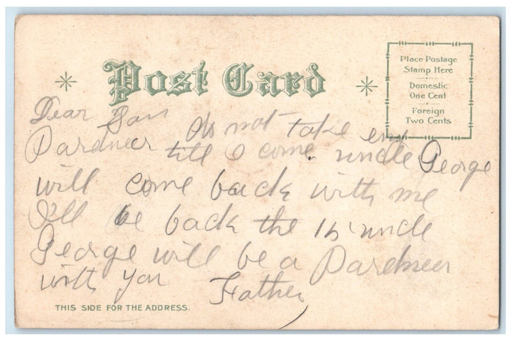 c1905 Mother And Daughters On Beach Steamboat Scene Nash Antique Postcard