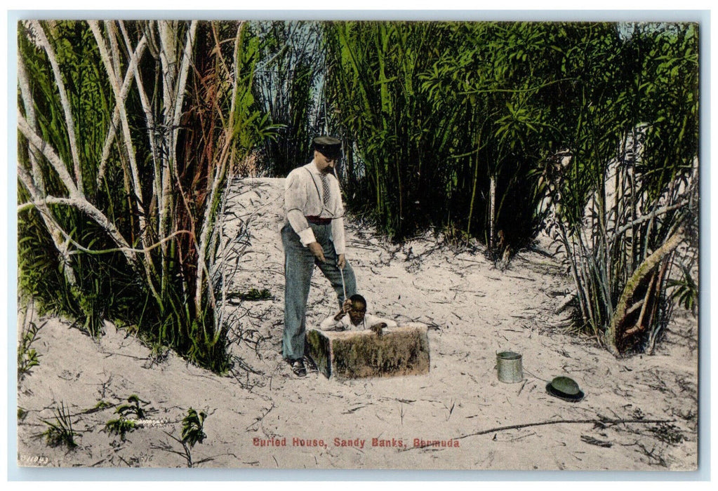c1910 View of Buried House Sandy Banks Bermuda Antique Unposted Postcard