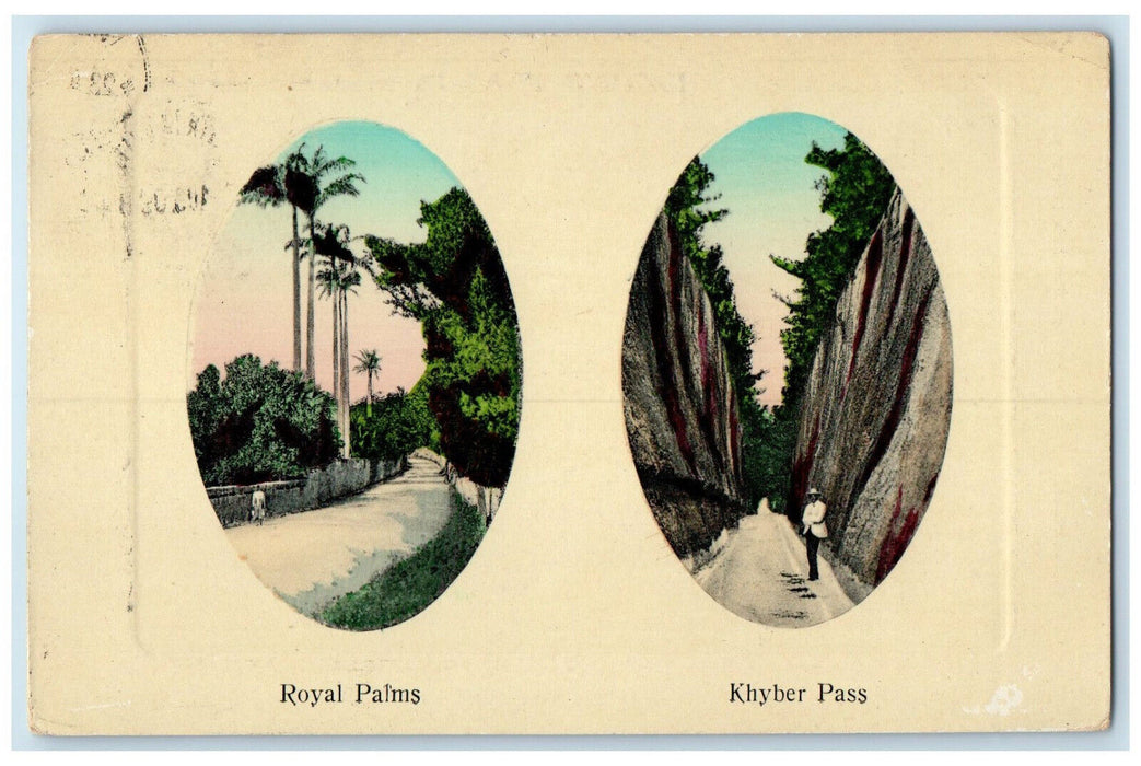 1909 Royal Palms Khyber Pass View Bermuda Multiview Antique Embossed Postcard