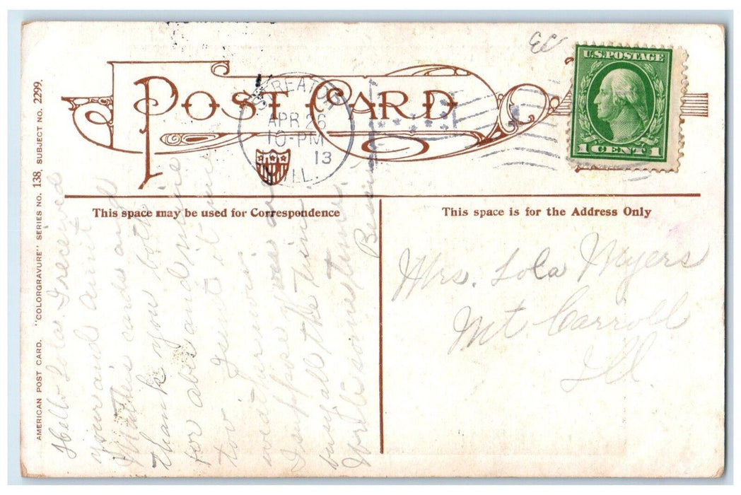 1913 Little Girl Checking Diaper Hold Still Streator Illinois IL Posted Postcard