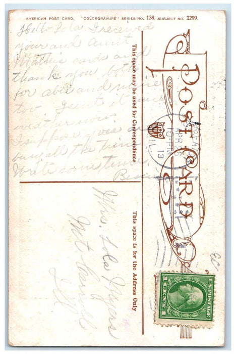 1913 Little Girl Checking Diaper Hold Still Streator Illinois IL Posted Postcard