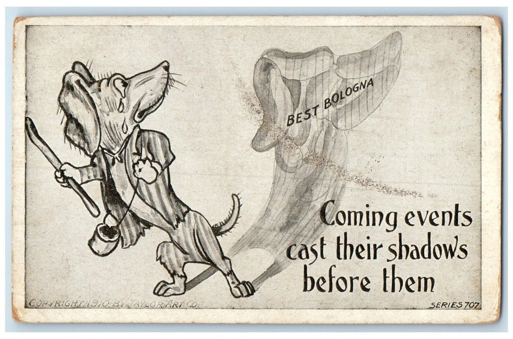 1910 Dachshund Dog Best Bologna Coming Events Jackson Tennessee TN Postcard