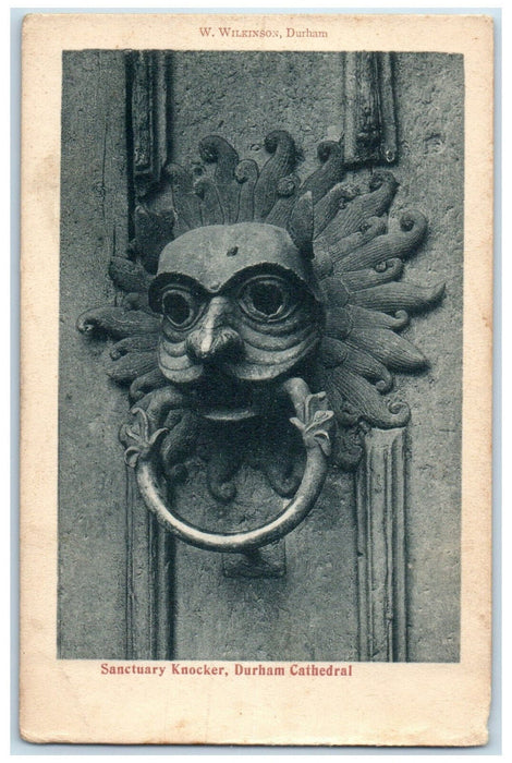 c1940's Sanctuary Knocker Durham Cathedral Durham England Posted Postcard