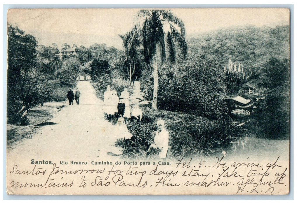 c1905 Rio Branco Way From Porto To Casa Santos Acre Brazil Posted Postcard