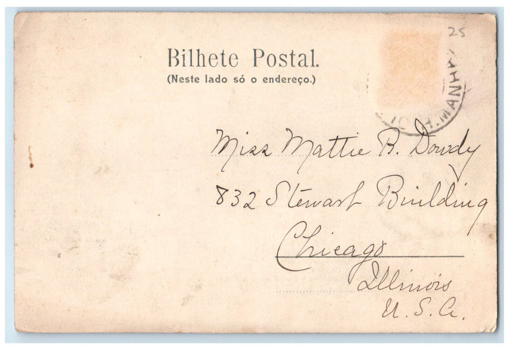 c1905 Rio Branco Way From Porto To Casa Santos Acre Brazil Posted Postcard