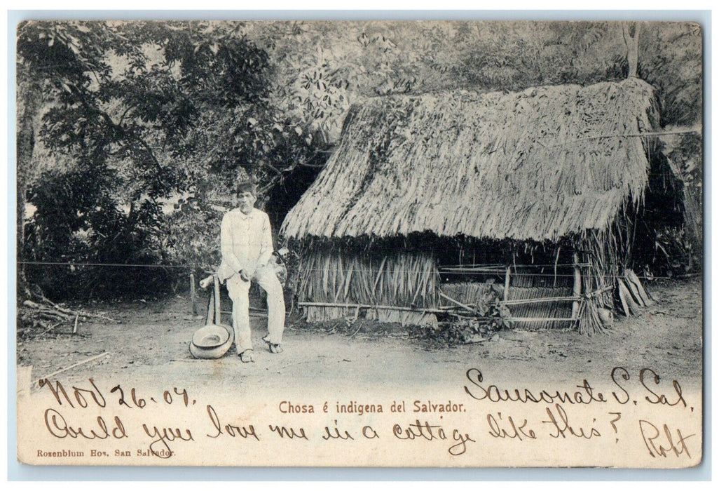 1909 Chosa and Indigenous People from El Salvador Posted Antique Postcard