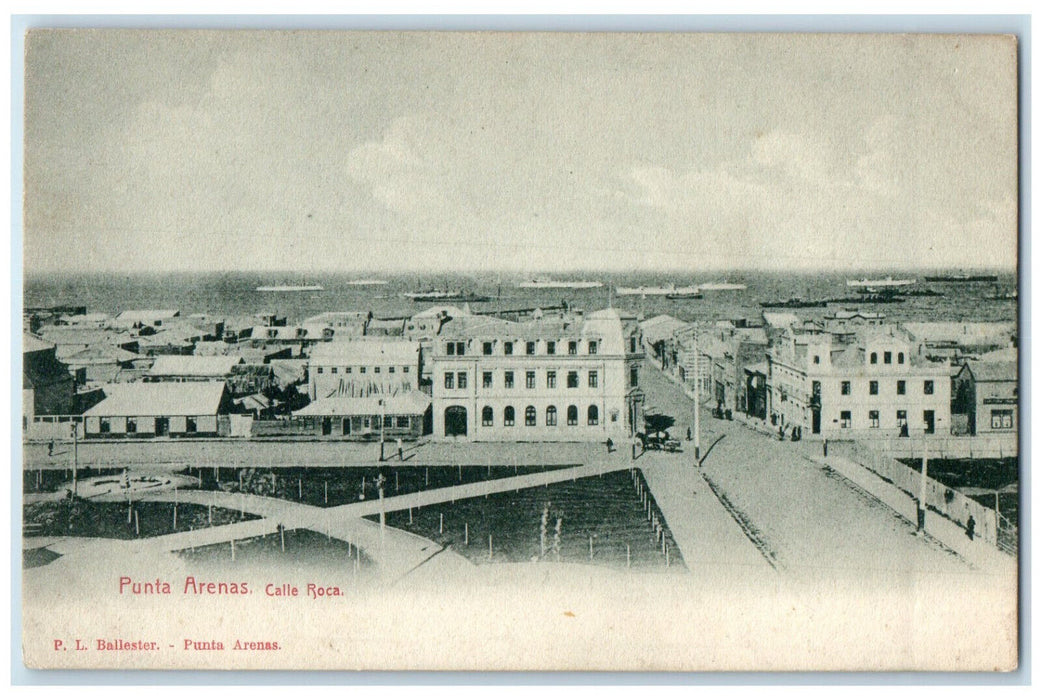 c1910 Establishments in Rock Street Punta Arenas Chile Unposted Antique Postcard