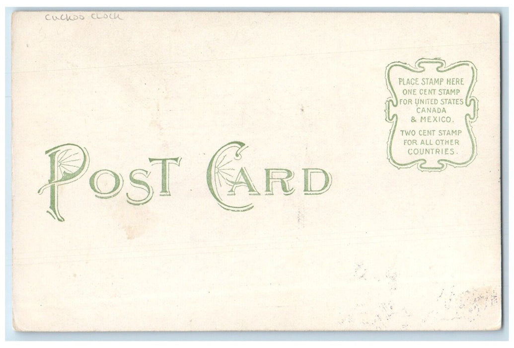 c1905 Cuckoo Clock Ringing Time And Tide Waits For No One So Get Busy Postcard