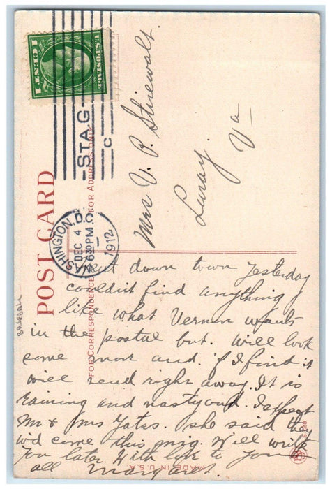 1912 Boy Hit Baseball Sports Foul Washington DC Posted Antique Postcard