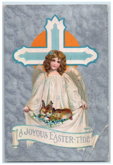 c1910's Easter Holy Cross Angel Embossed Brooklyn New York NY Antique Postcard