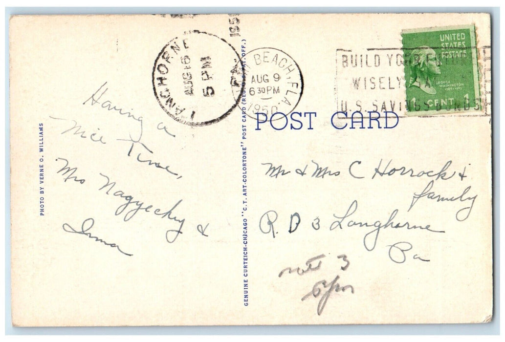 1950 Lincoln Road Washington Avenue Business Section Miami Beach FL Postcard