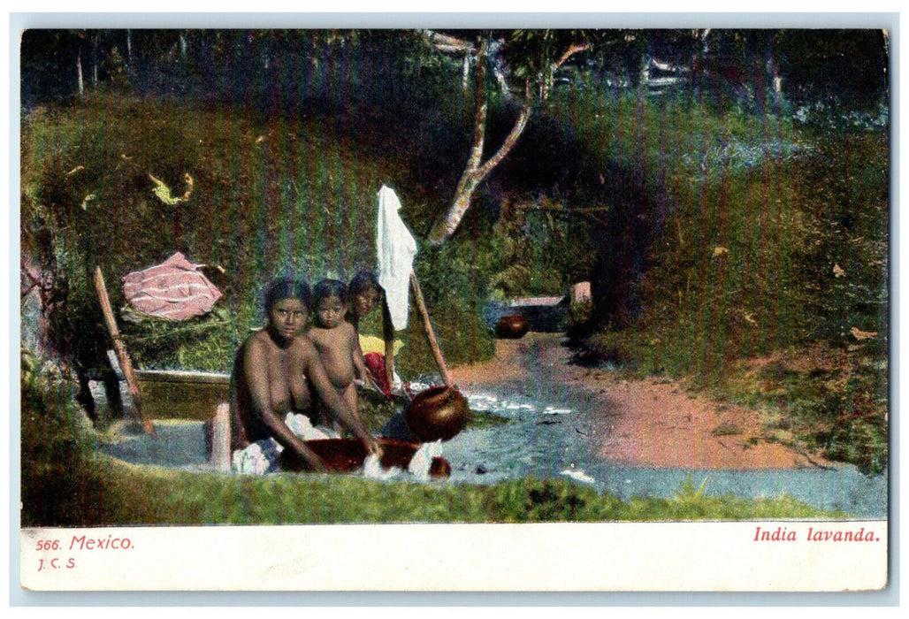 c1905 Jar Using for Washing India Lavanda Mexico Antique Unposted Postcard