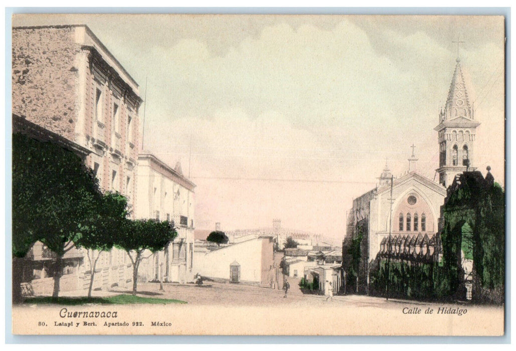 c1905 Hidalgo Street Cuernavaca Morelos Mexico Antique Unposted Postcard