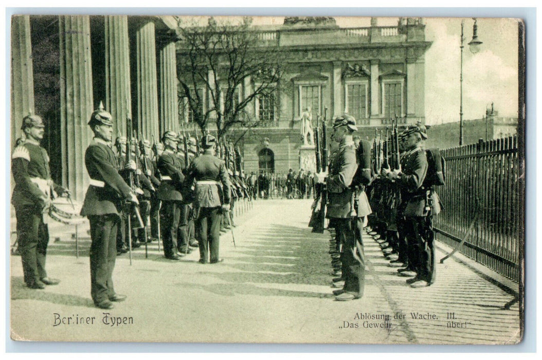 1909 Detachment Of The Guard III The Gun Over! Berlin Germany  Postcard