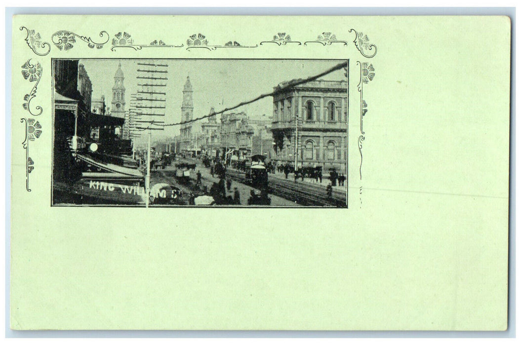 c1905 Trolley Car King William Street Australia Unposted Antique Postcard